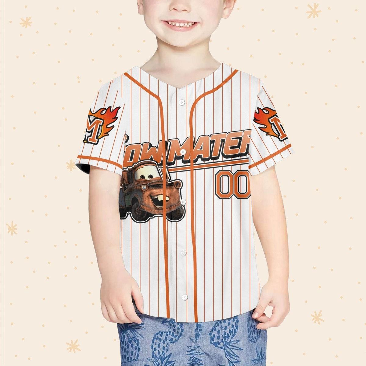 Custom Mater Car Orangecustom Text Baseball Jersey 4