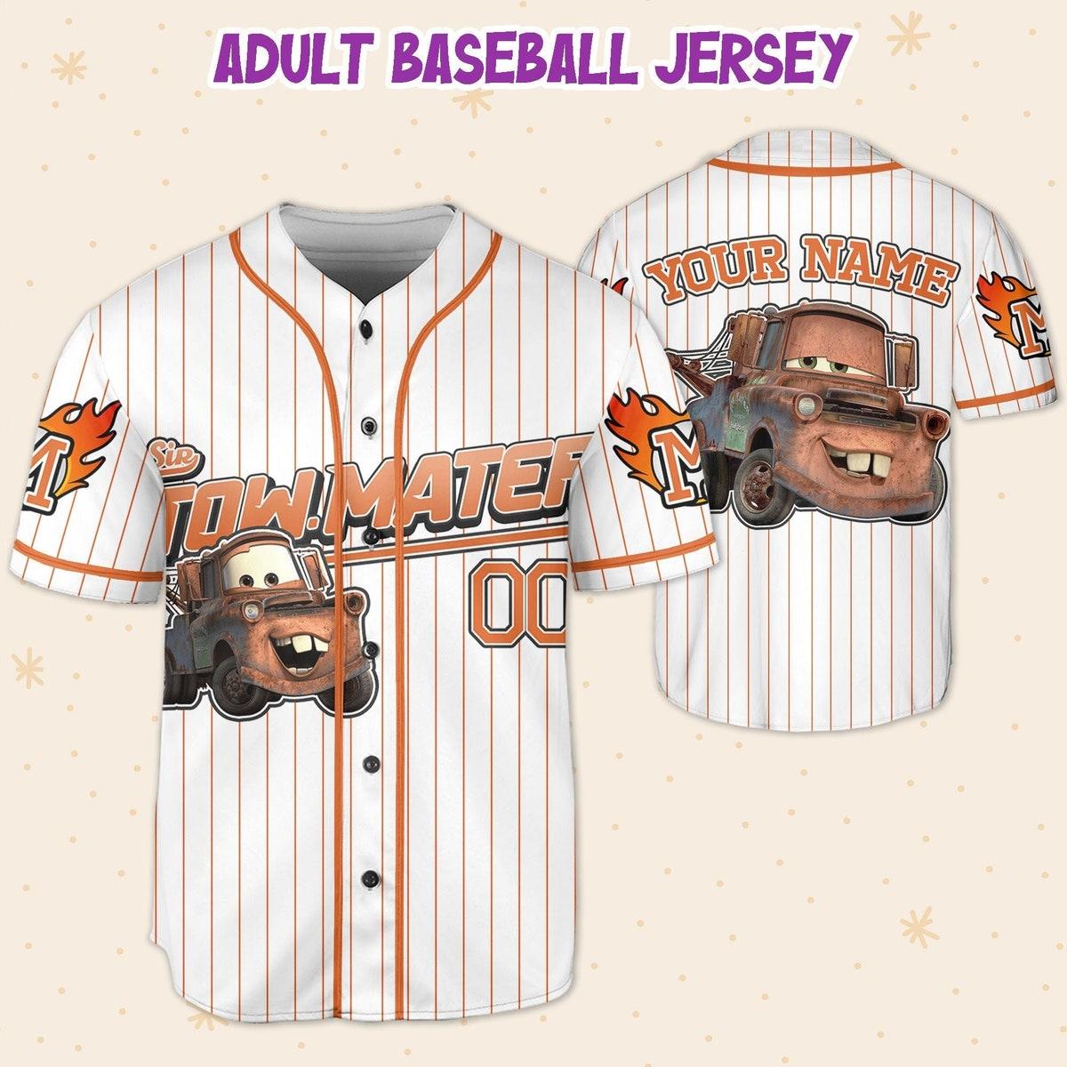 Custom Mater Car Orangecustom Text Baseball Jersey 5