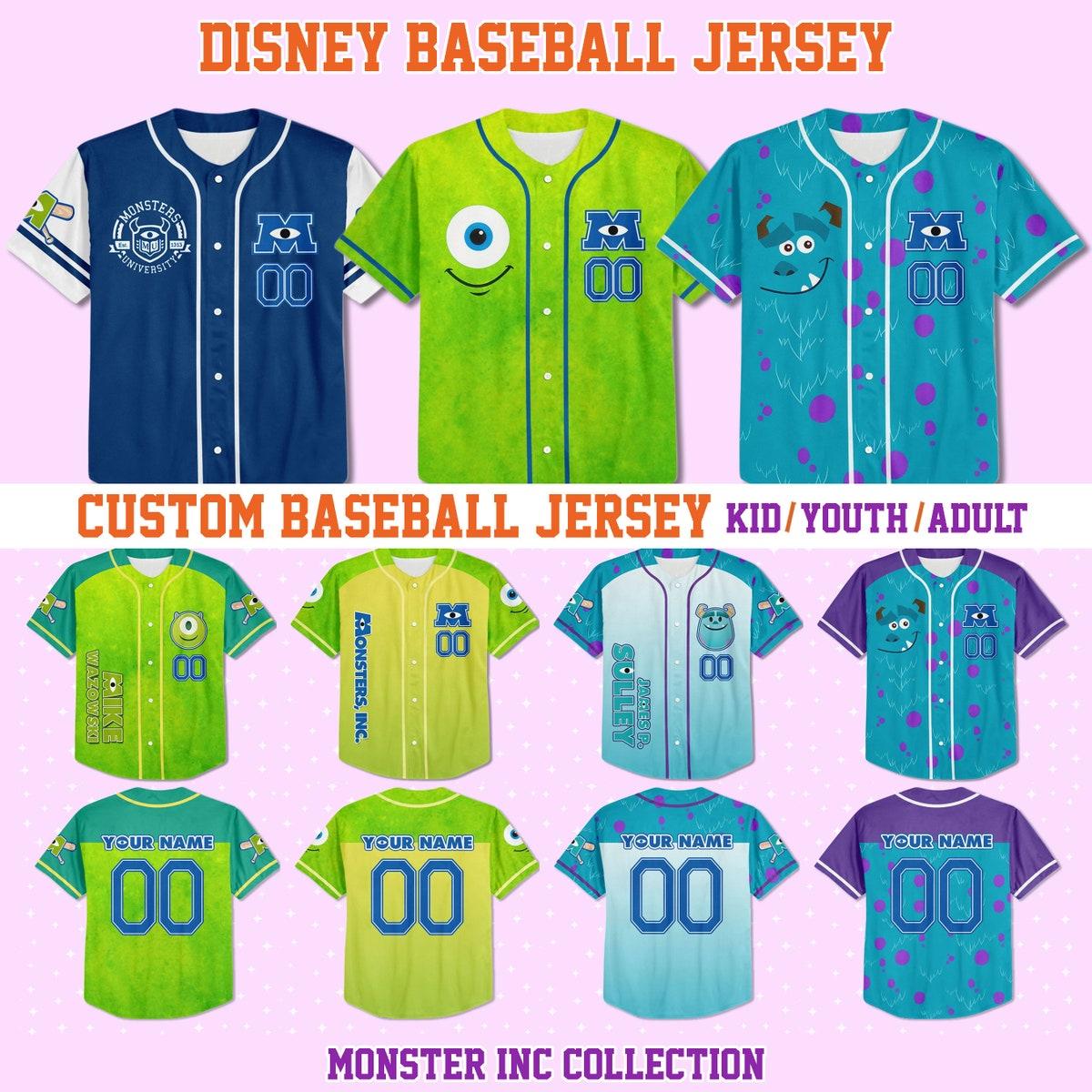 Custom Monster Inc Collections Baseball Jersey 1