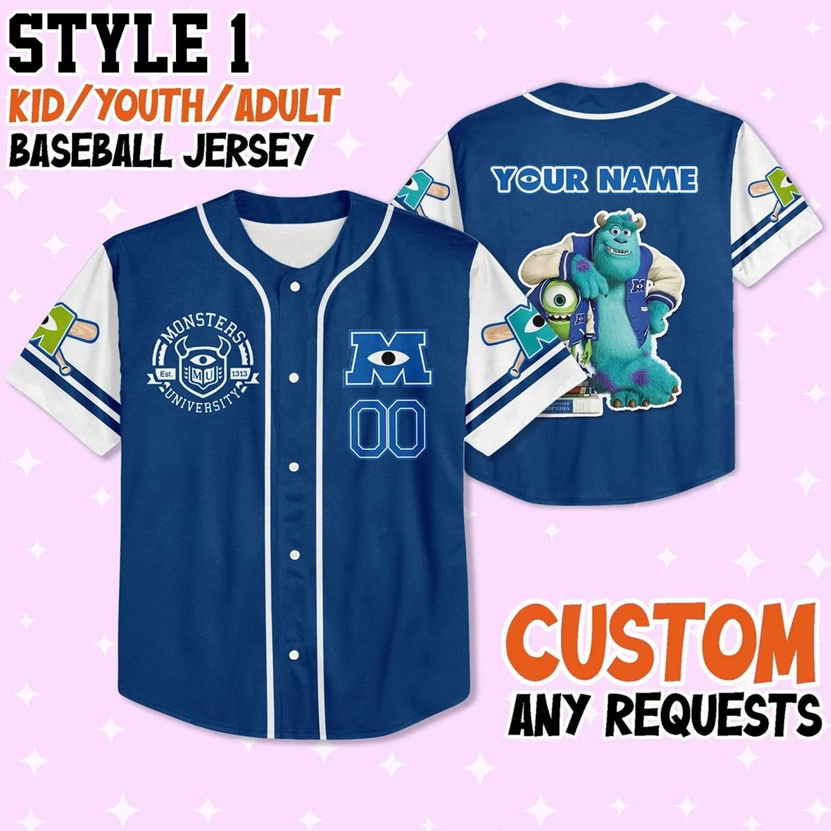 Custom Monster Inc Collections Baseball Jersey 2