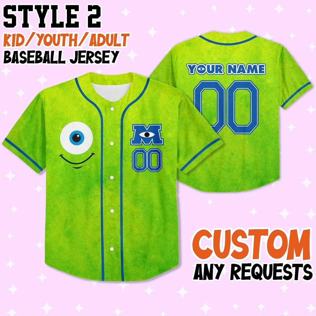 Custom Monster Inc Collections Baseball Jersey 3