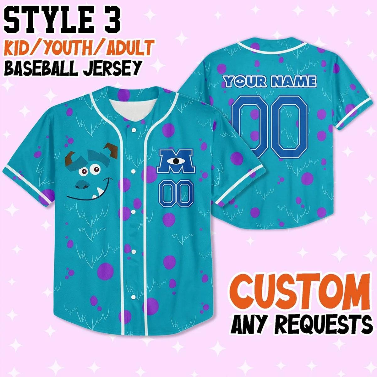 Custom Monster Inc Collections Baseball Jersey 4