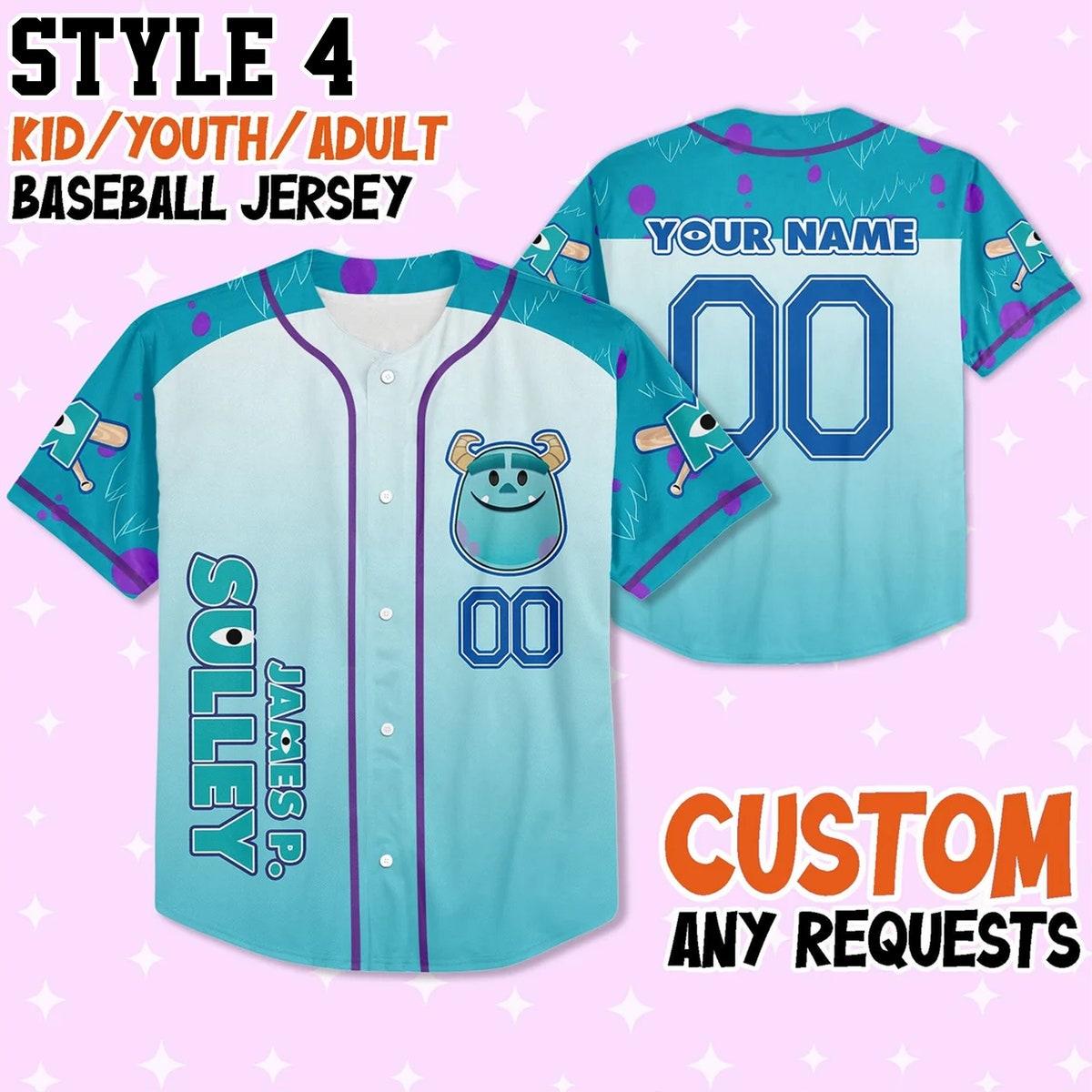 Custom Monster Inc Collections Baseball Jersey 5