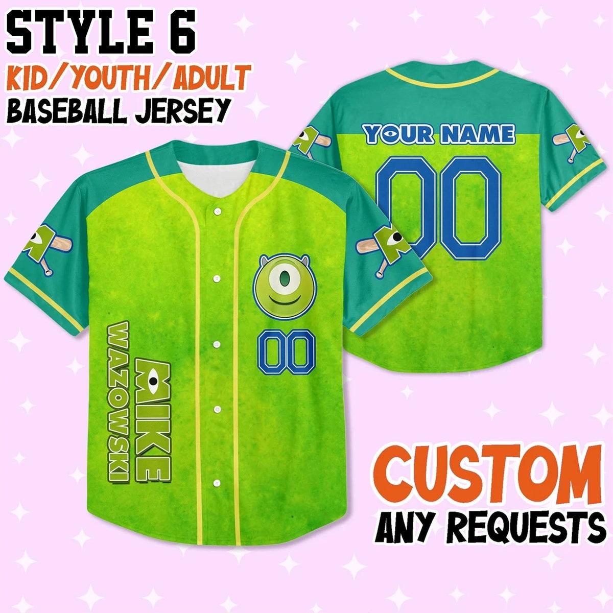 Custom Monster Inc Collections Baseball Jersey 7