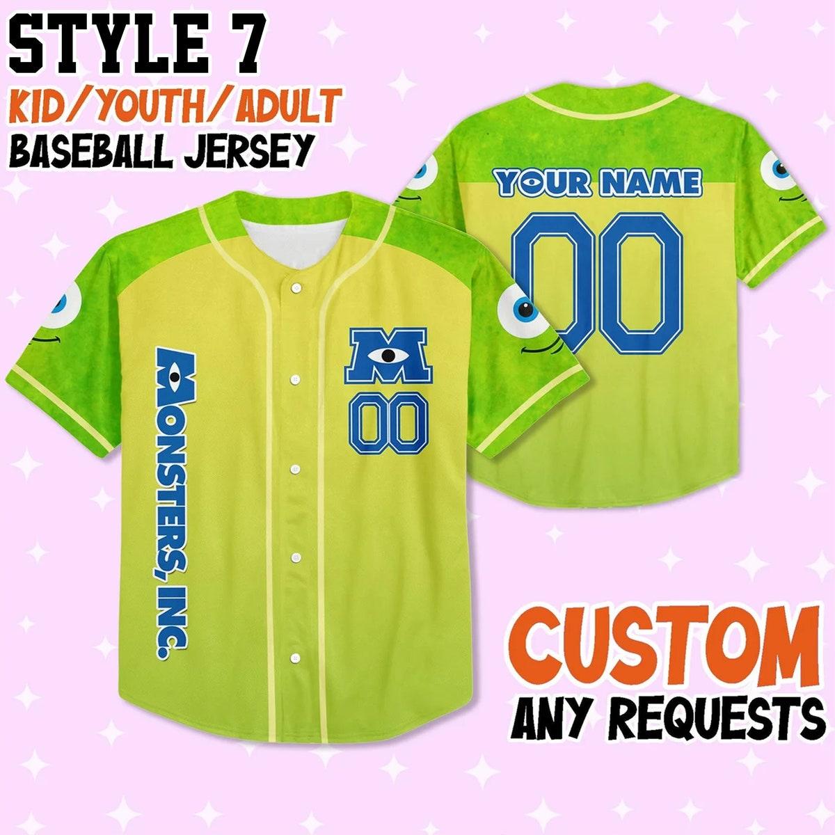 Custom Monster Inc Collections Baseball Jersey 8