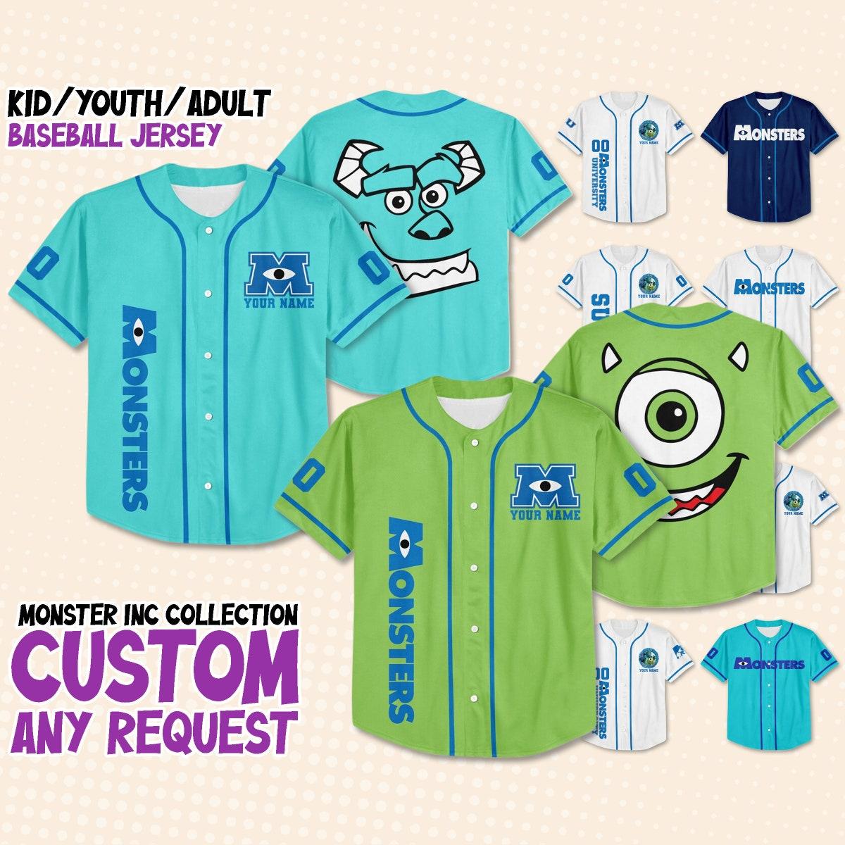 Custom Monster Inc Disney Baseball Jersey 1