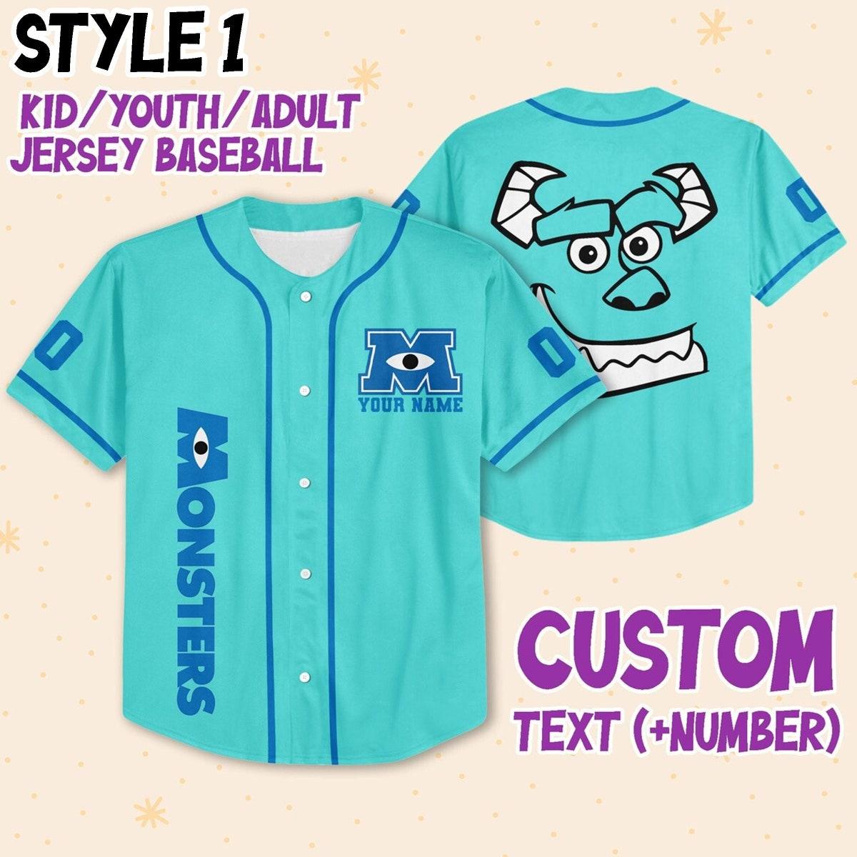 Custom Monster Inc Disney Baseball Jersey 2