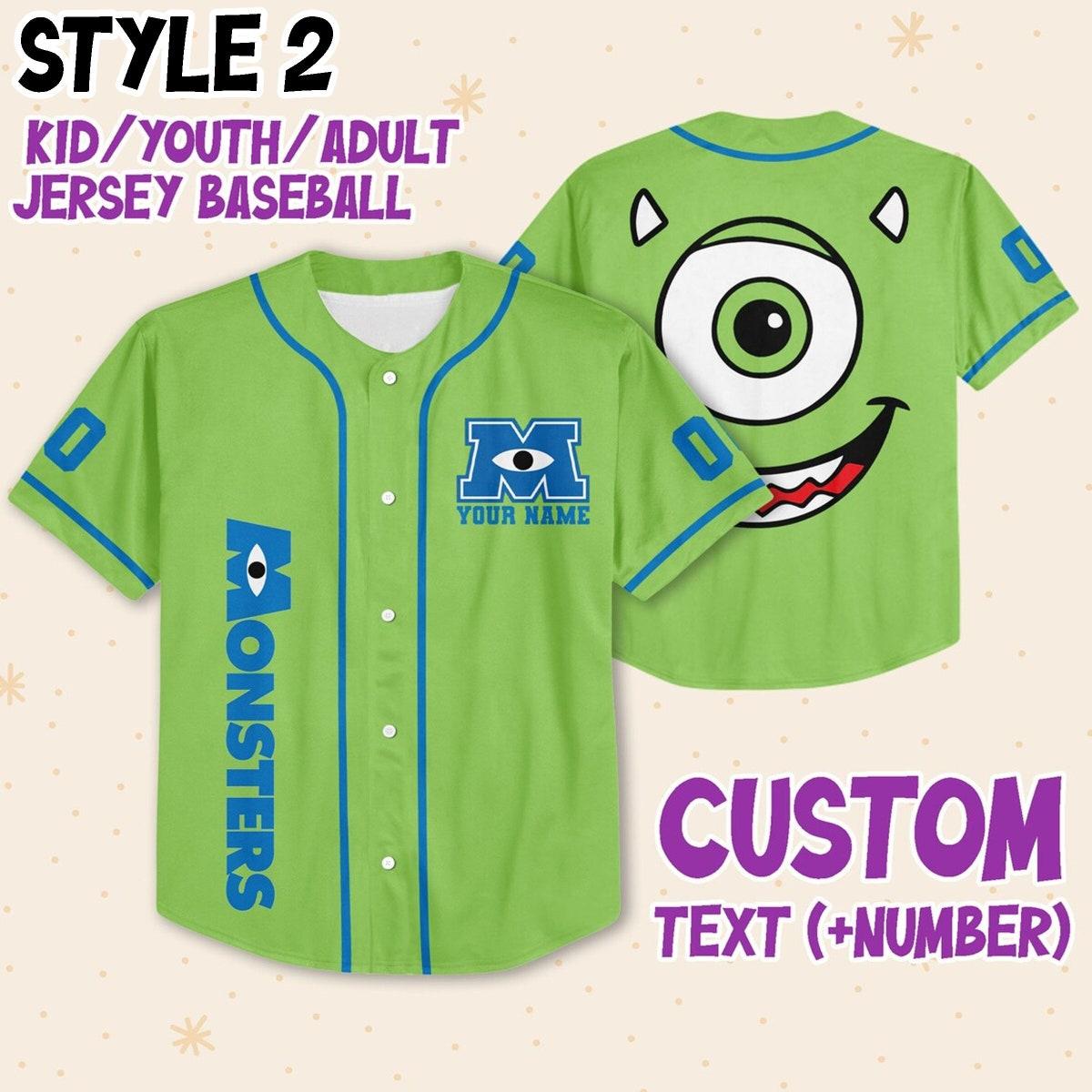 Custom Monster Inc Disney Baseball Jersey 3