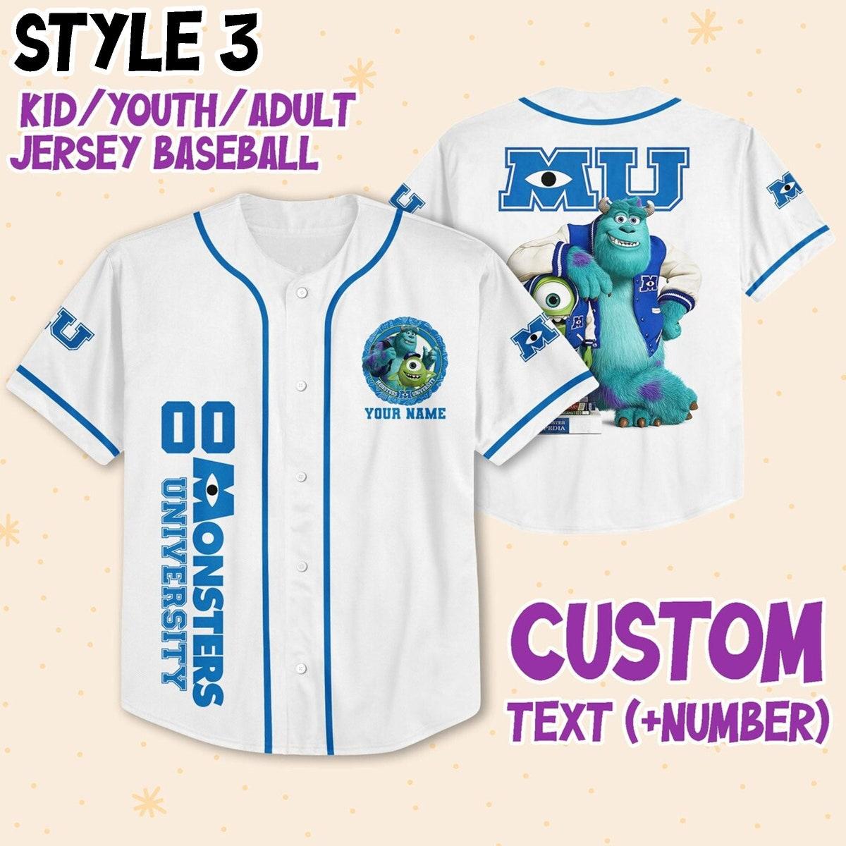 Custom Monster Inc Disney Baseball Jersey 4