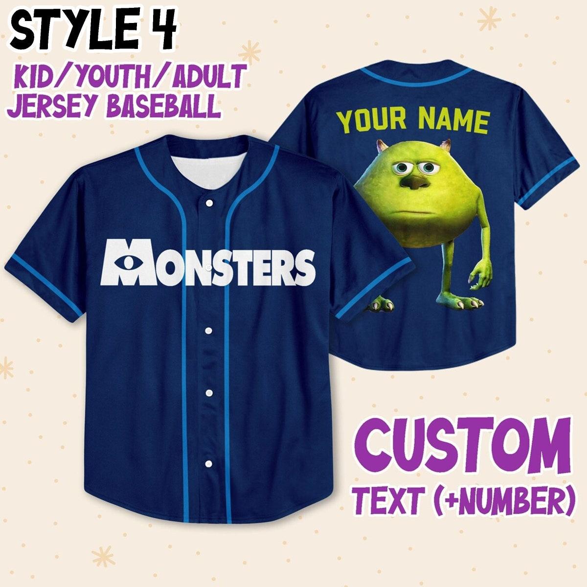 Custom Monster Inc Disney Baseball Jersey 5