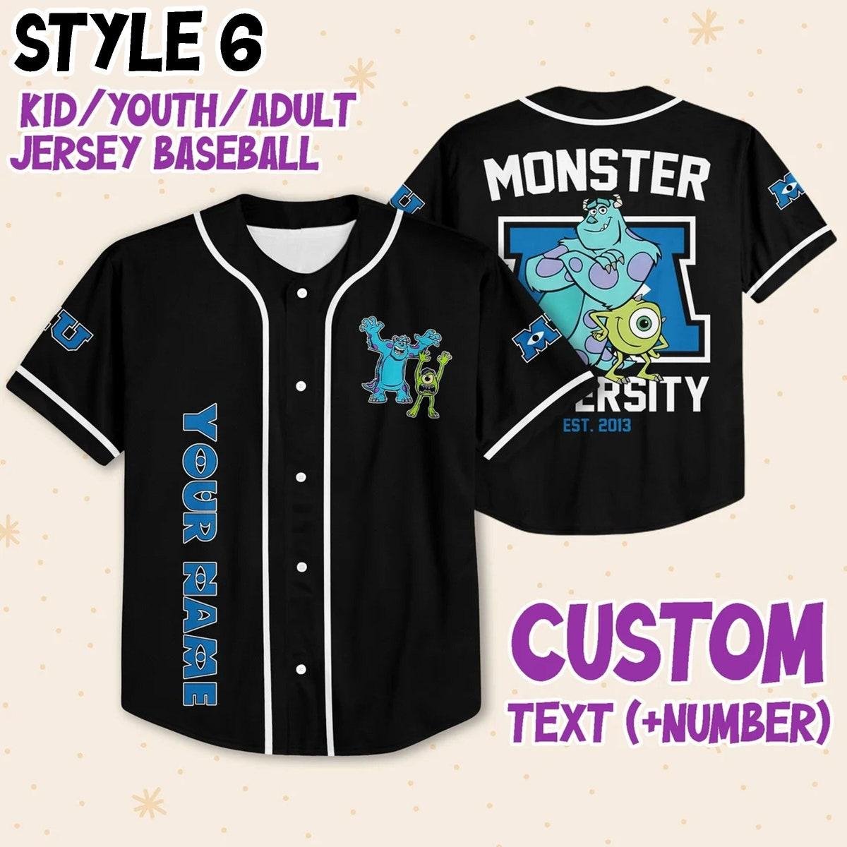 Custom Monster Inc Disney Baseball Jersey 7