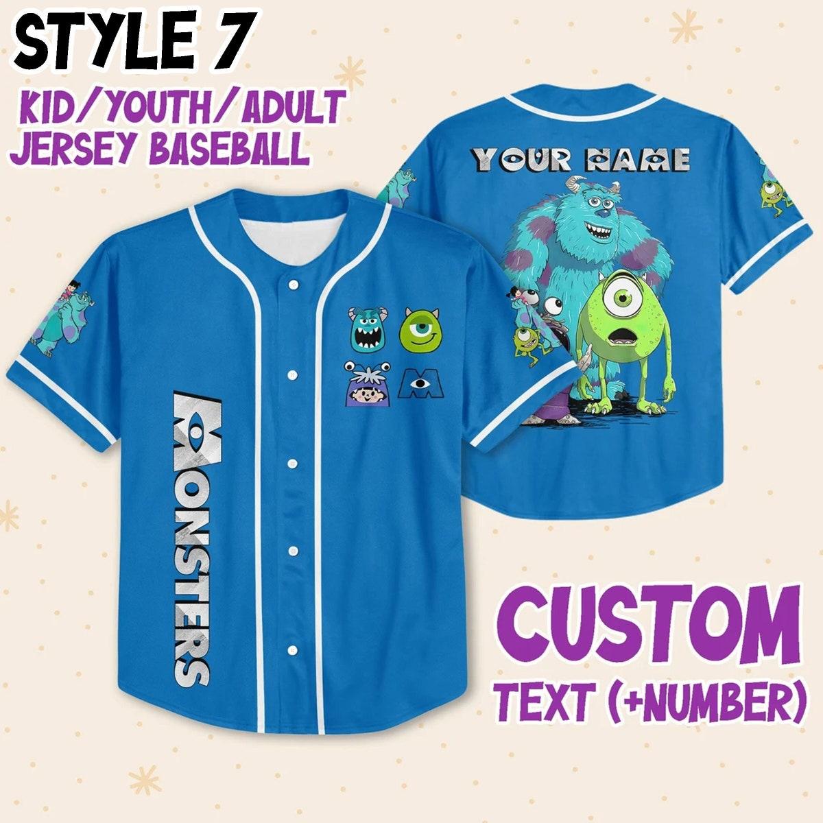 Custom Monster Inc Disney Baseball Jersey 8