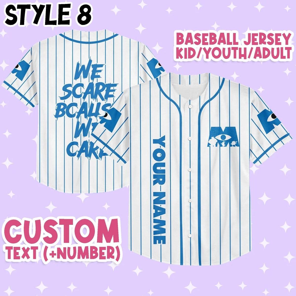 Custom Monster Inc Disney Baseball Jersey 9