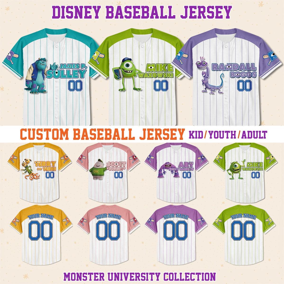 Custom Monster University Collection Baseball Jersey 1