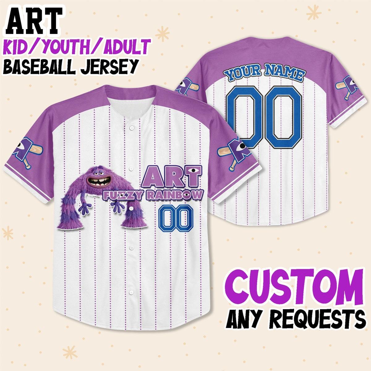 Custom Monster University Collection Baseball Jersey 7