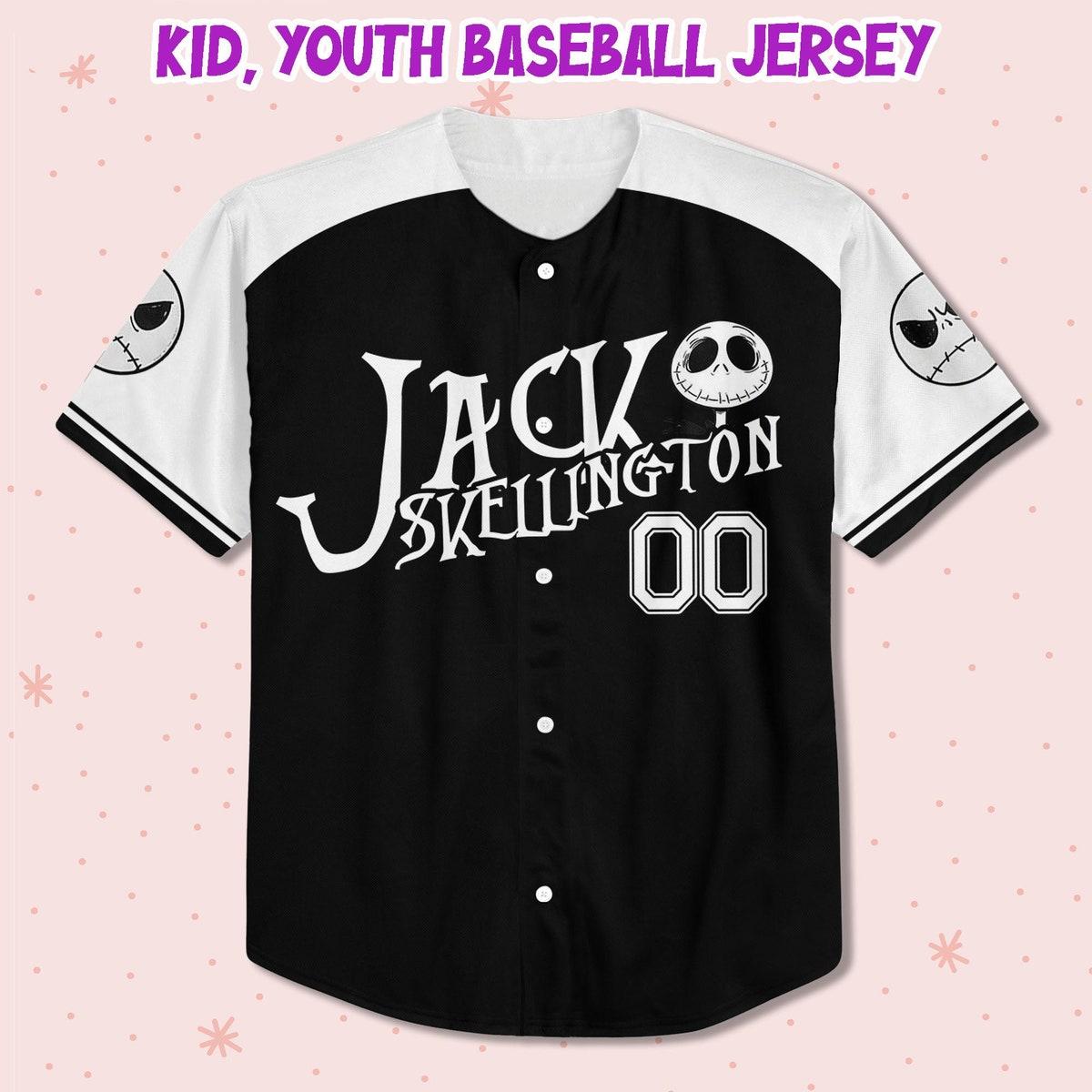 Custom Nightmare Before Christmas Jack Skellington Baseball Jersey 2