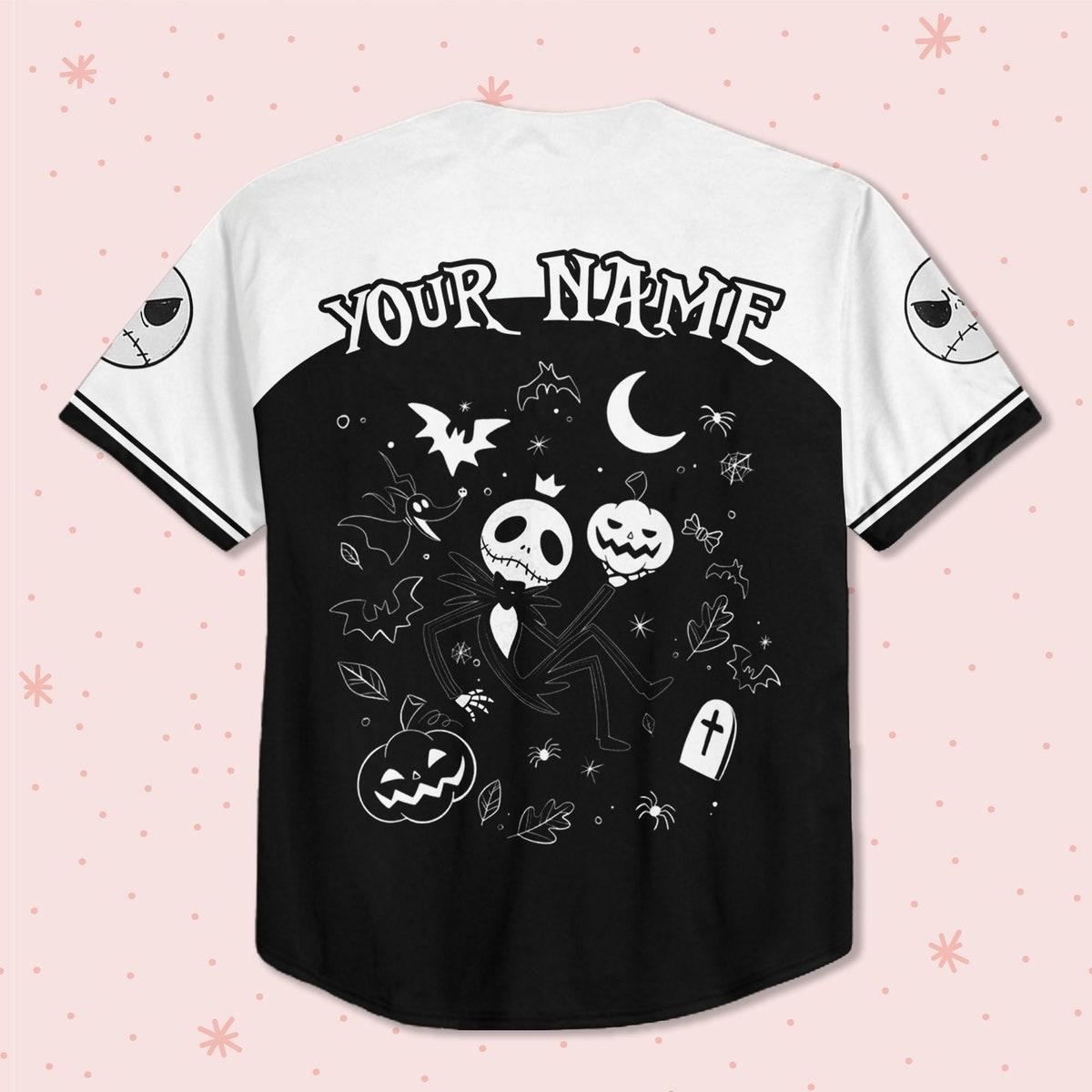 Custom Nightmare Before Christmas Jack Skellington Baseball Jersey 3