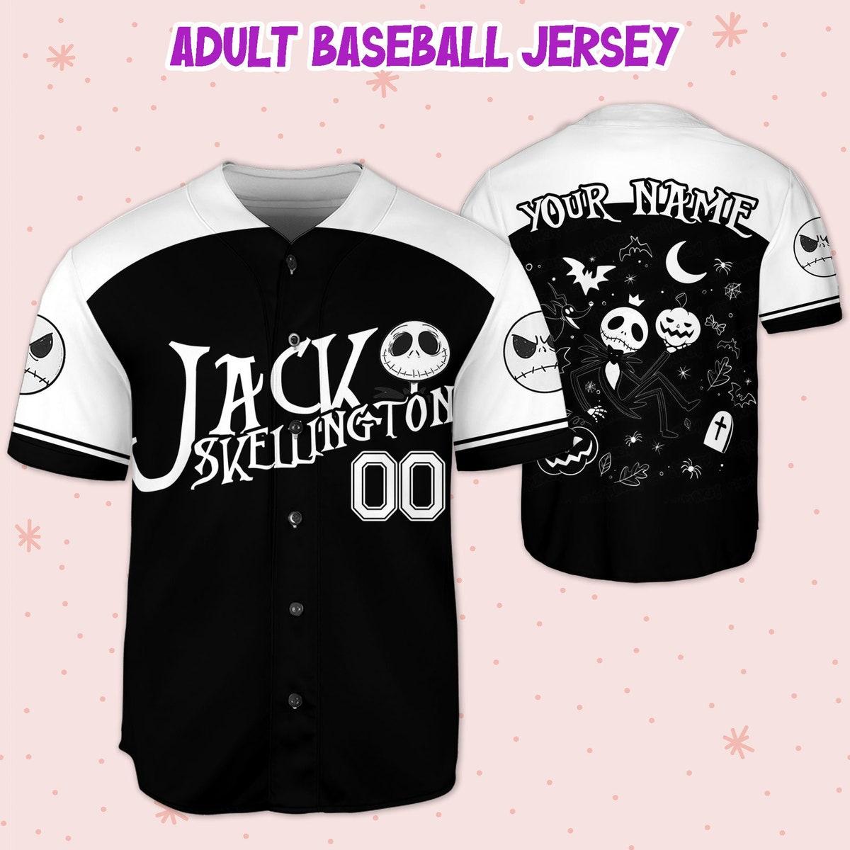 Custom Nightmare Before Christmas Jack Skellington Baseball Jersey 5