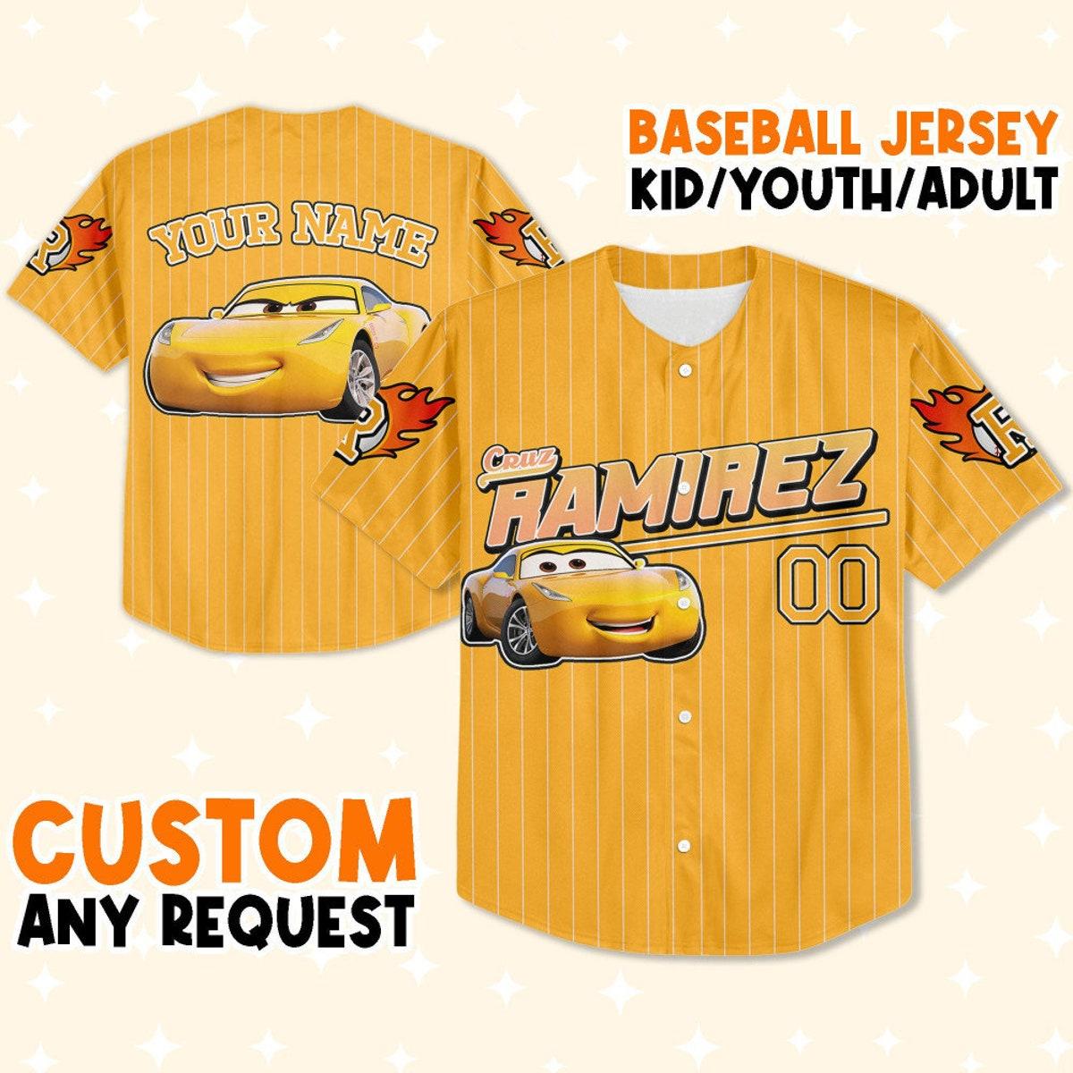 Custom Ramirez Yellow Custom Text Baseball Jersey 1