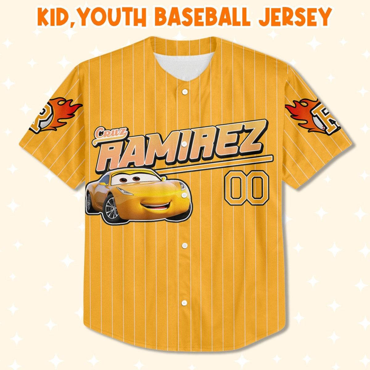 Custom Ramirez Yellow Custom Text Baseball Jersey 2