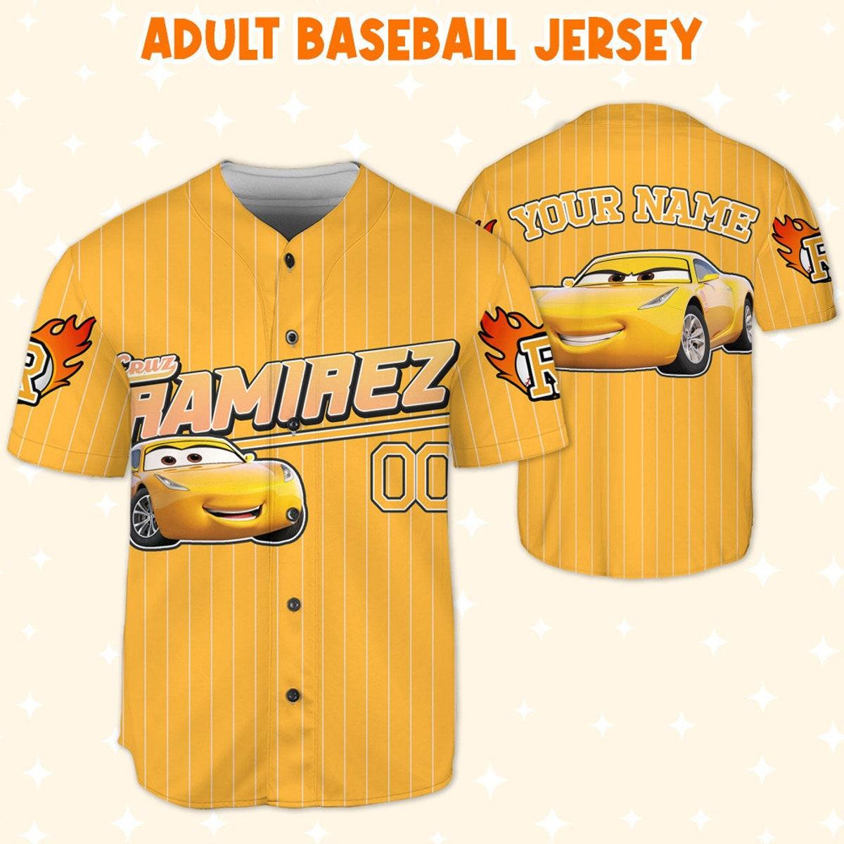 Custom Ramirez Yellow Custom Text Baseball Jersey 5