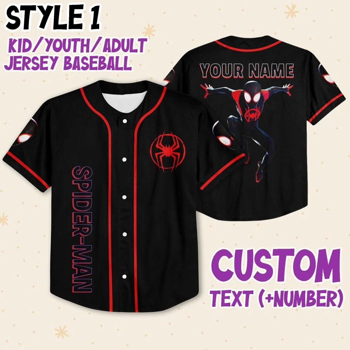 Custom Spider Man Across The Spider Verse Baseball Jersey 2