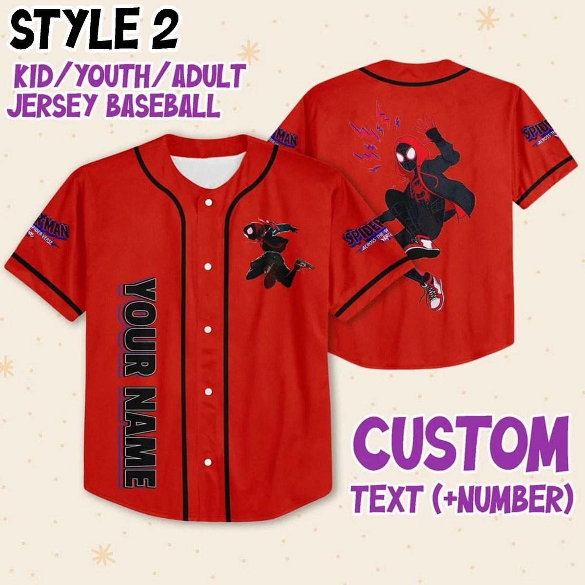 Custom Spider Man Across The Spider Verse Baseball Jersey 3