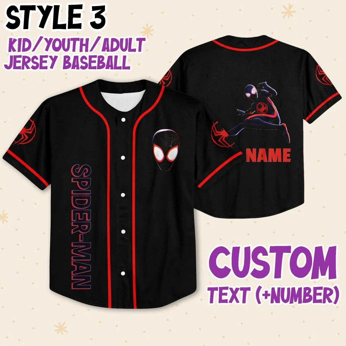 Custom Spider Man Across The Spider Verse Baseball Jersey 4