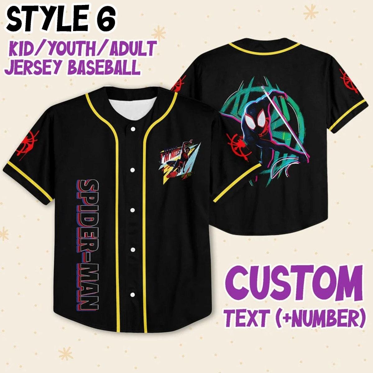 Custom Spider Man Across The Spider Verse Baseball Jersey 7