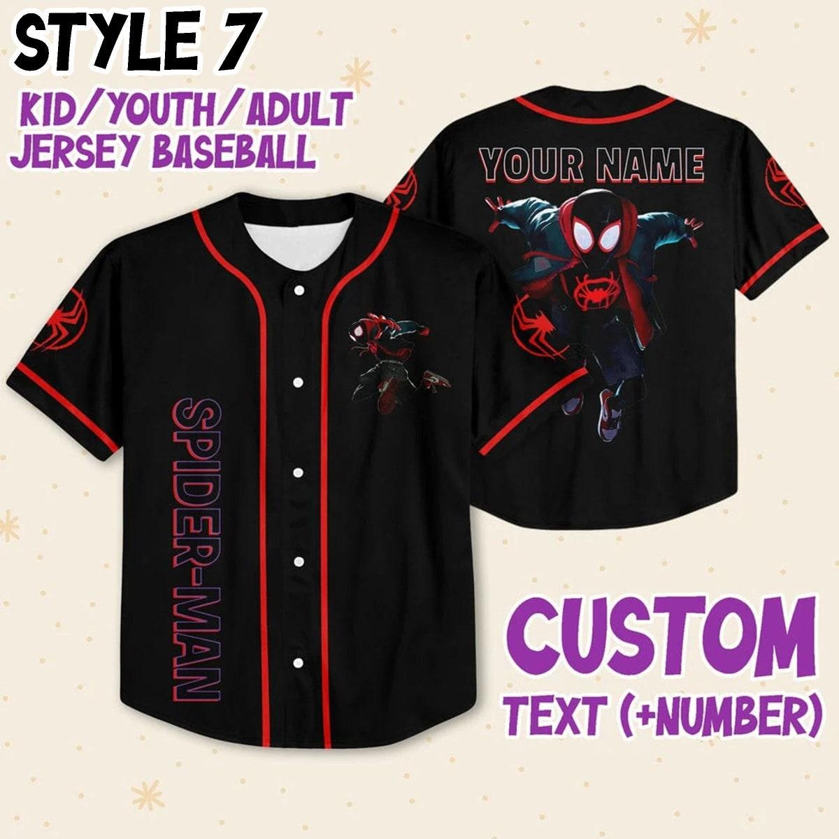 Custom Spider Man Across The Spider Verse Baseball Jersey 8