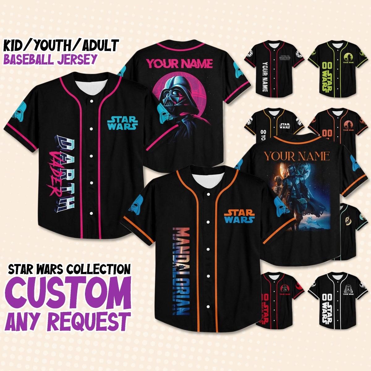 Custom Star Wars Disney Baseball Jersey 1