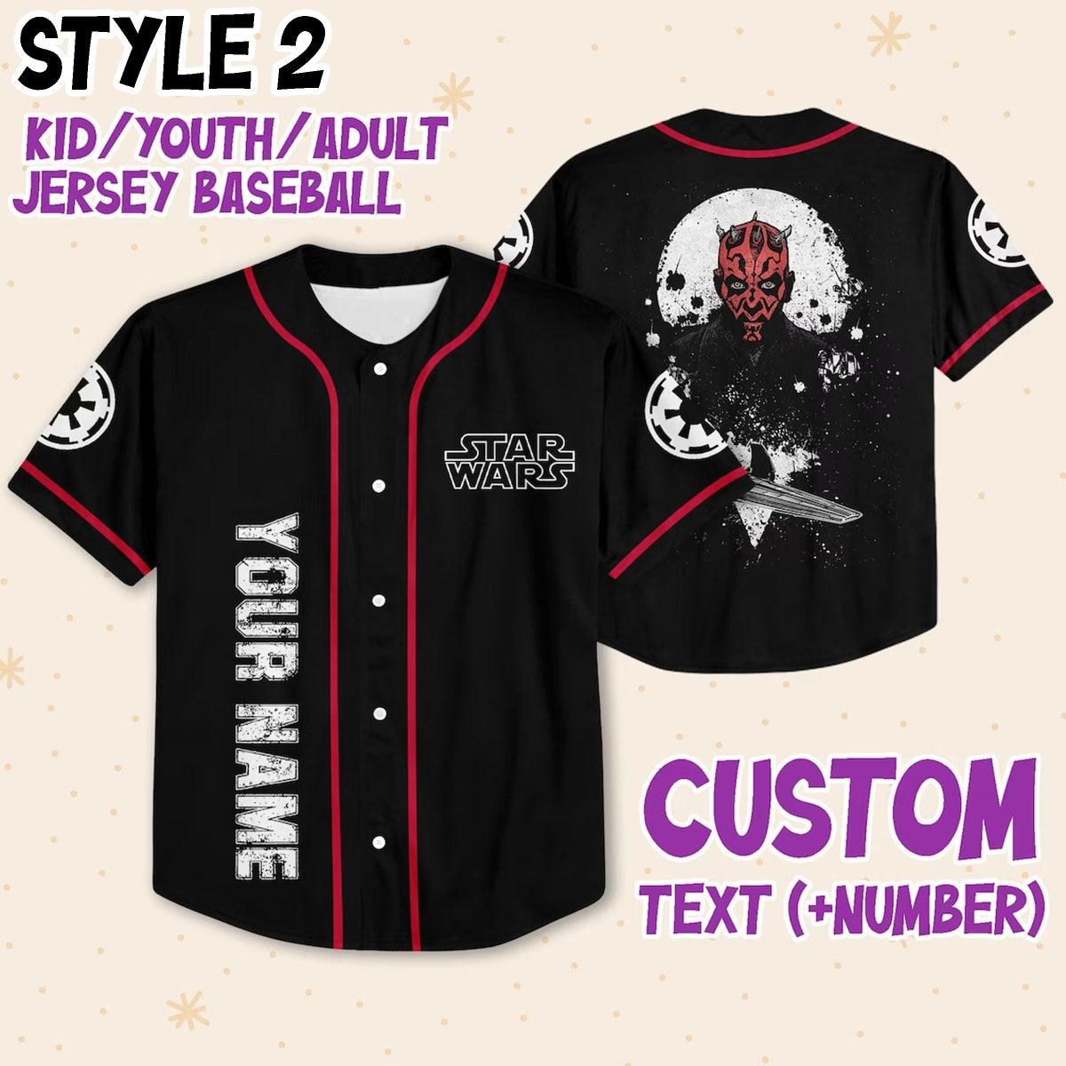 Custom Star Wars Disney Baseball Jersey 3