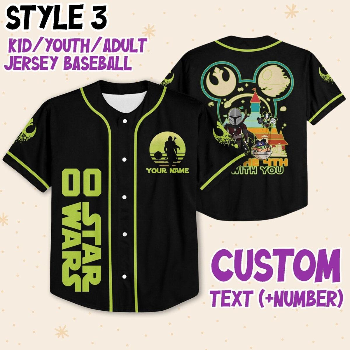 Custom Star Wars Disney Baseball Jersey 4