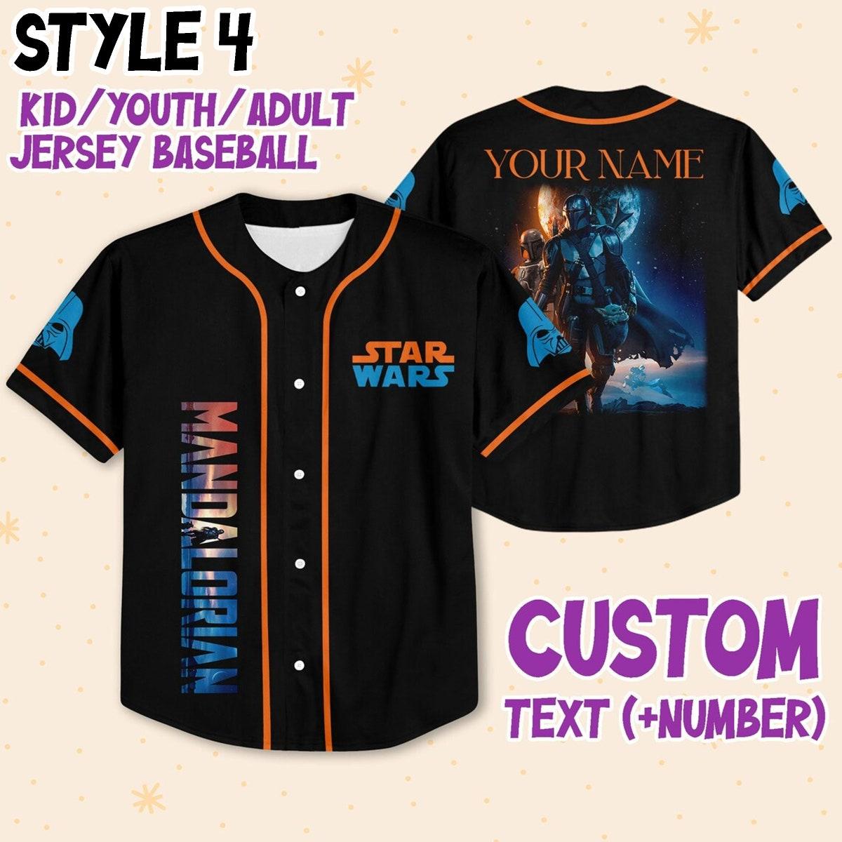 Custom Star Wars Disney Baseball Jersey 5