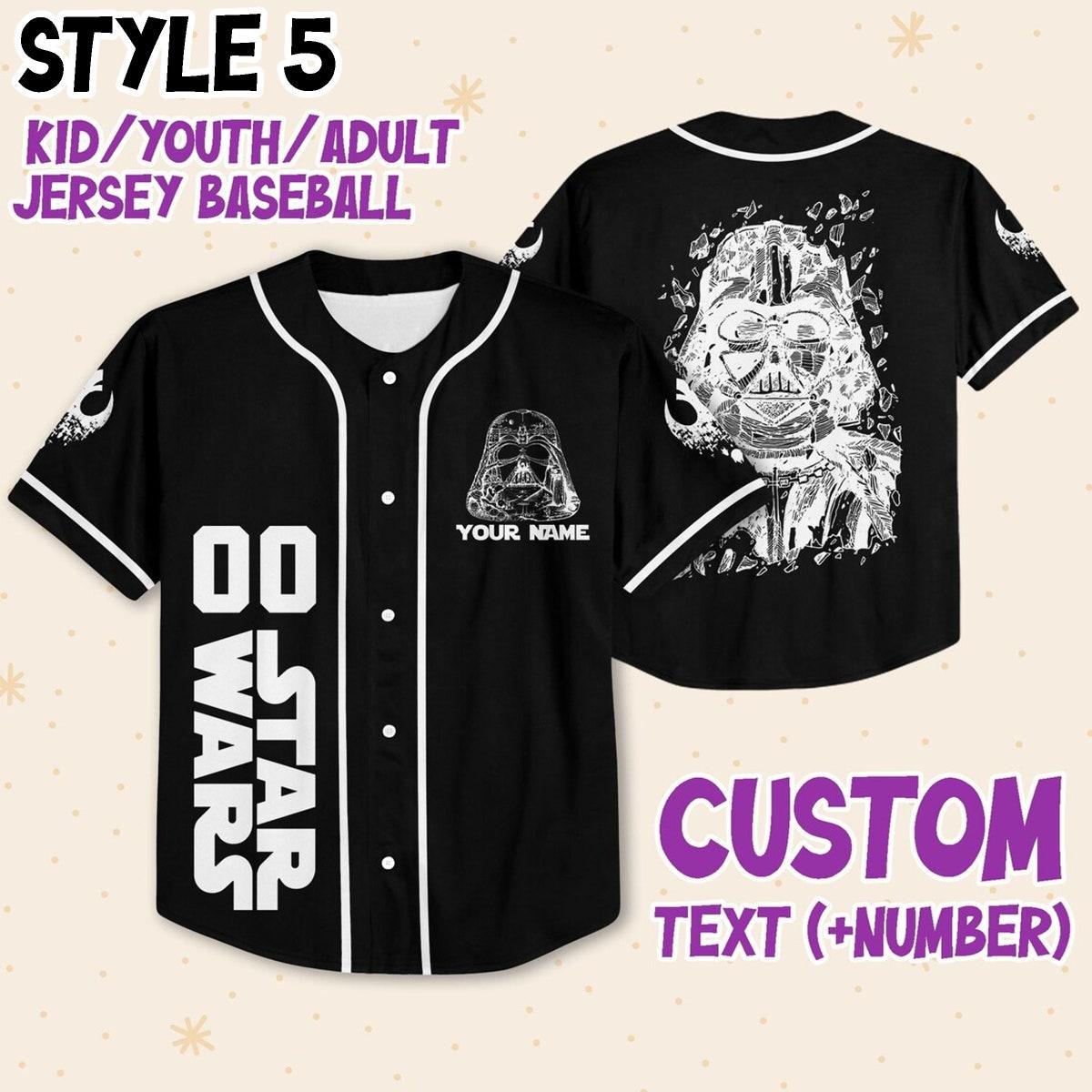 Custom Star Wars Disney Baseball Jersey 6