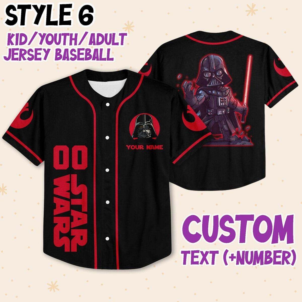 Custom Star Wars Disney Baseball Jersey 7