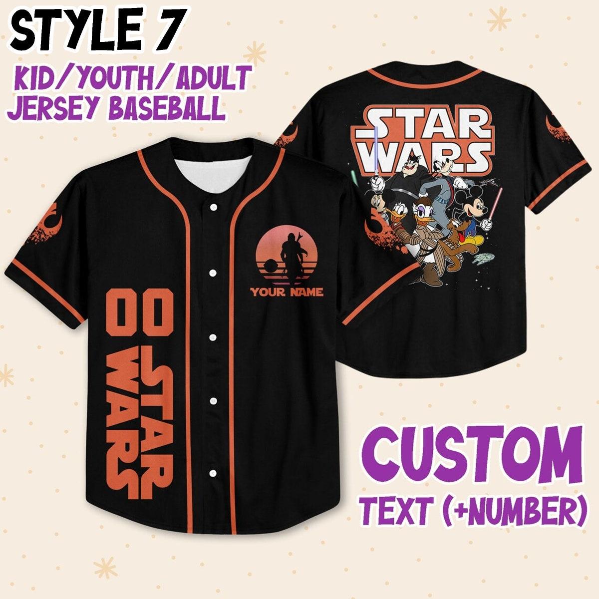 Custom Star Wars Disney Baseball Jersey 8