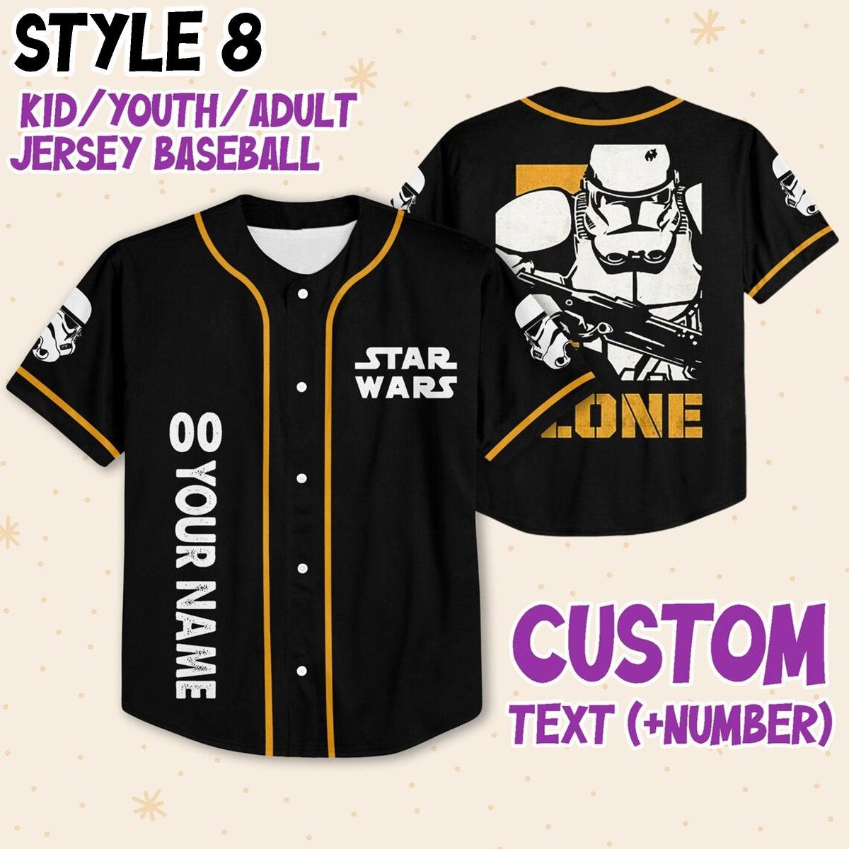 Custom Star Wars Disney Baseball Jersey 9