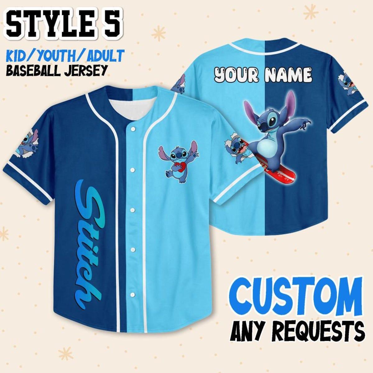 Custom Stitch Disney Baseball Jersey 6