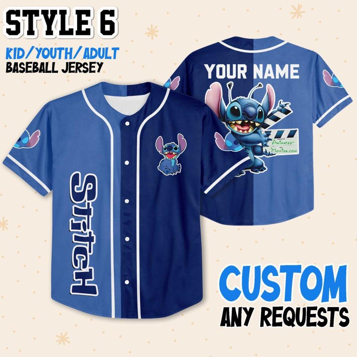 Custom Stitch Disney Baseball Jersey 7