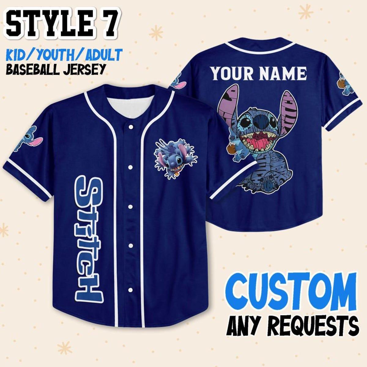 Custom Stitch Disney Baseball Jersey 8