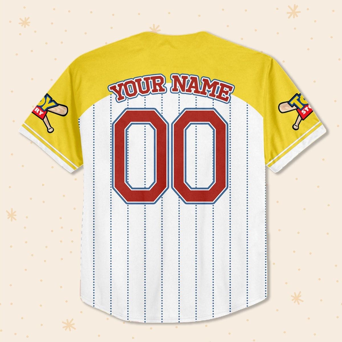 Custom Toy Story Jessie Yellow Jersey Personalized Text Baseball Jersey 3