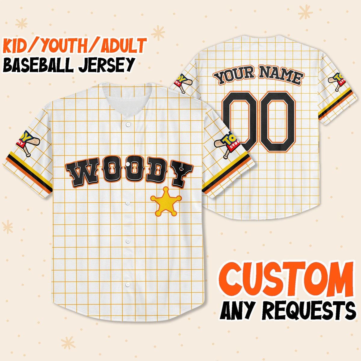 Custom Toy Story Woody Disney Baseball Jersey 1