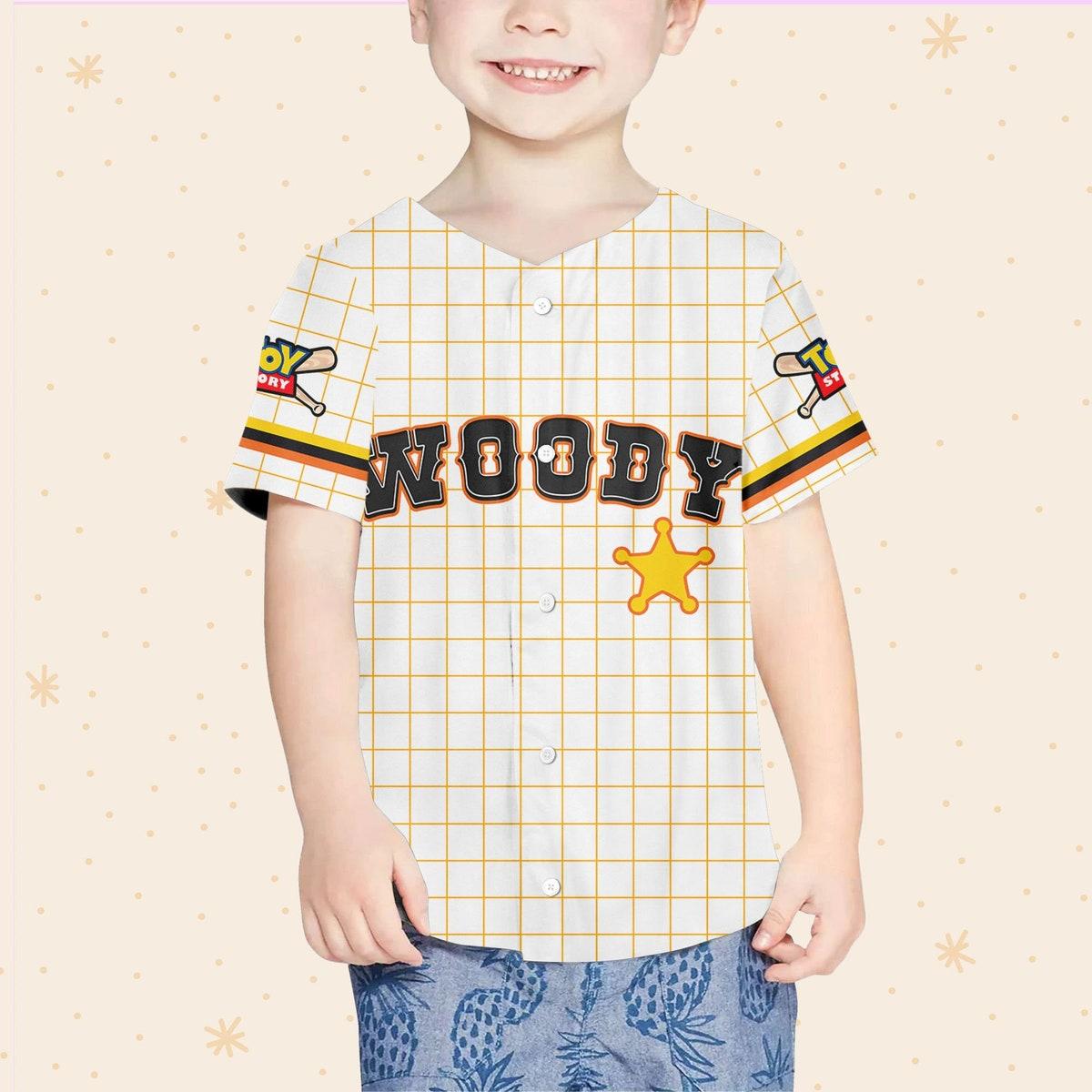 Custom Toy Story Woody Disney Baseball Jersey 4