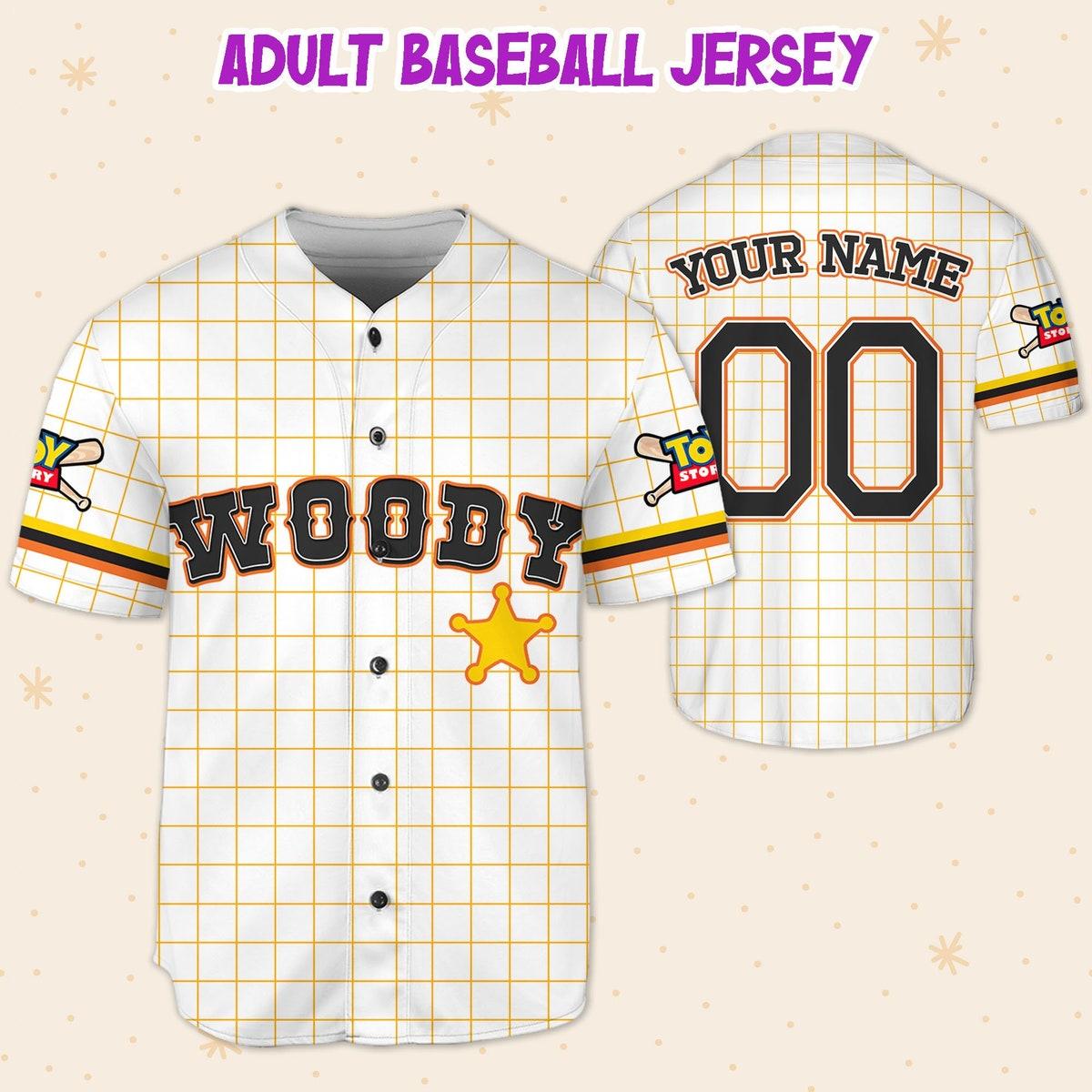 Custom Toy Story Woody Disney Baseball Jersey 5