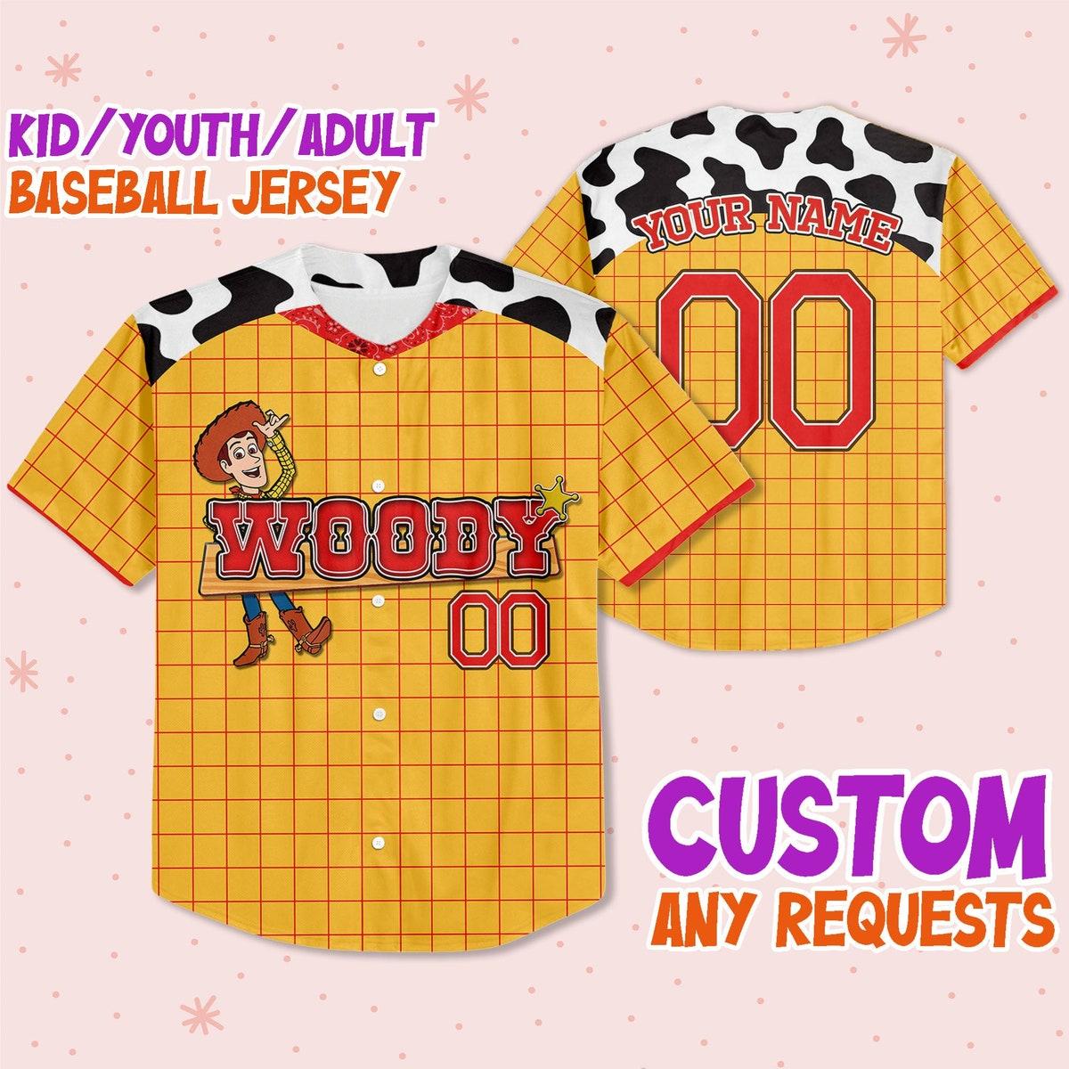 Custom Toy Story Woody Fun Baseball Jersey 1