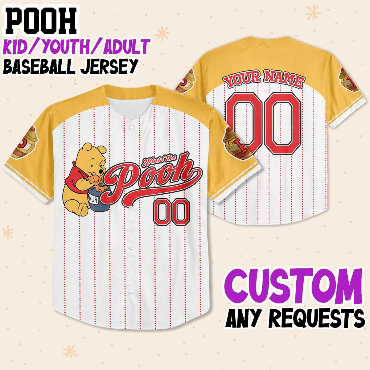 Custom Winnie The Pooh Collection Baseball Jersey 2