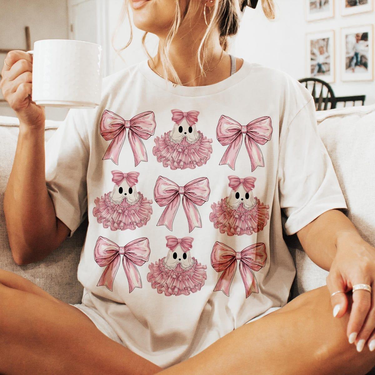 Cute Ghost Pink Halloween Shirt 4