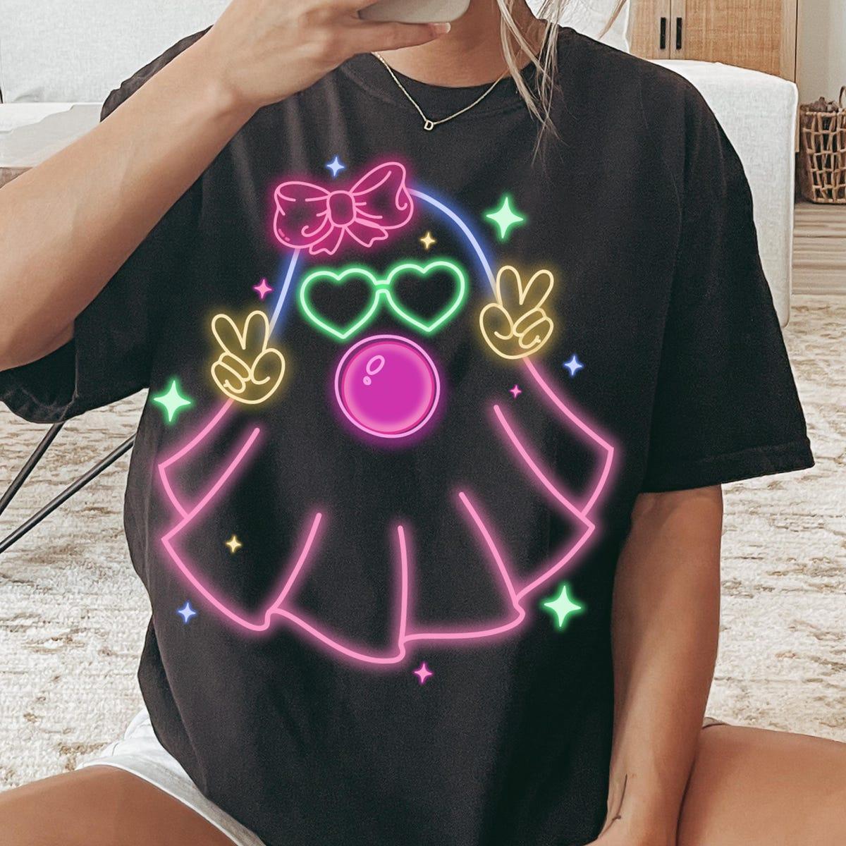 Cute Girly Ghost Blowing Bubble Shirt 2