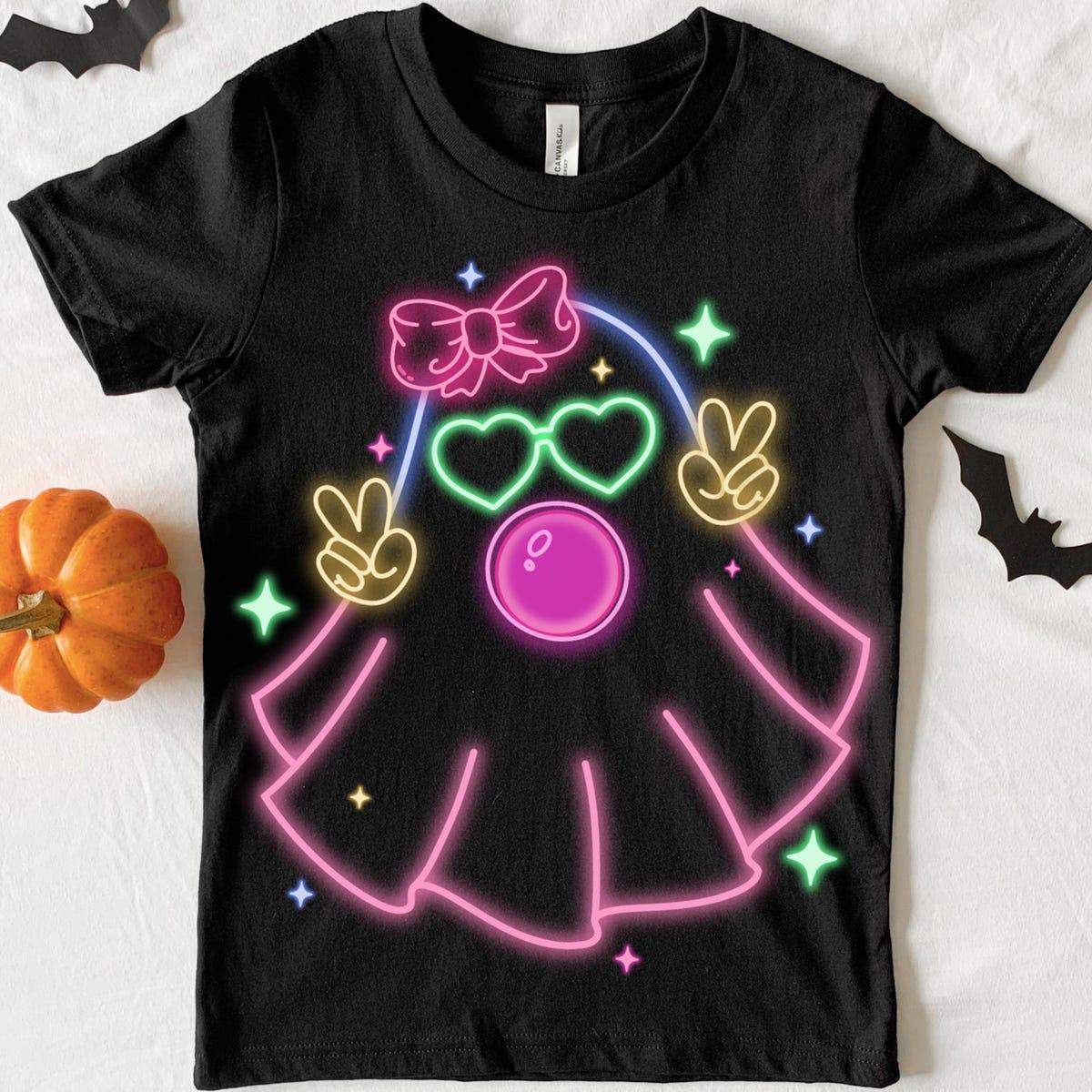 Cute Girly Ghost Blowing Bubble Shirt 3